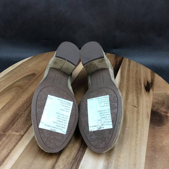 Esprit Beige Faux Suede Block Heel Pumps Womens Size 6 - Picture 5 of 7